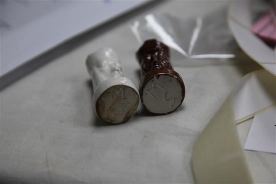 A continental pottery chess set,